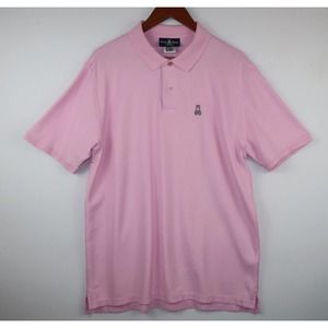 PSYCHO BUNNY Pink Rabbit Men's Pima Cotton Golf Pique Polo Godley Peru Size 7 XL